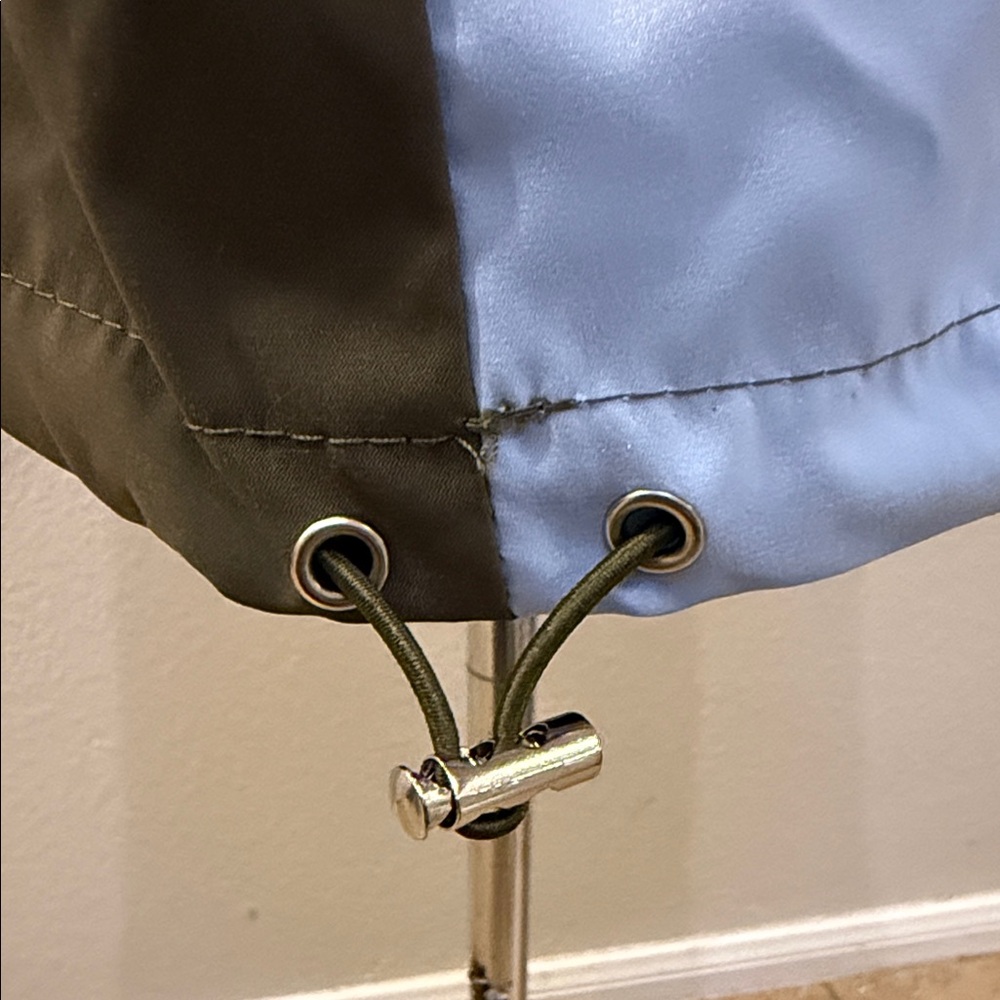 Olive Hooded Anorak Jacket with Pink, Blue & Leopard Accents - Picture 3 of 6
